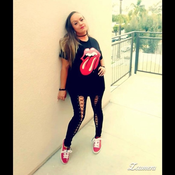 Hot❤️🔥NWT Sexy Lace Up Black Pants - Picture 7 of 14